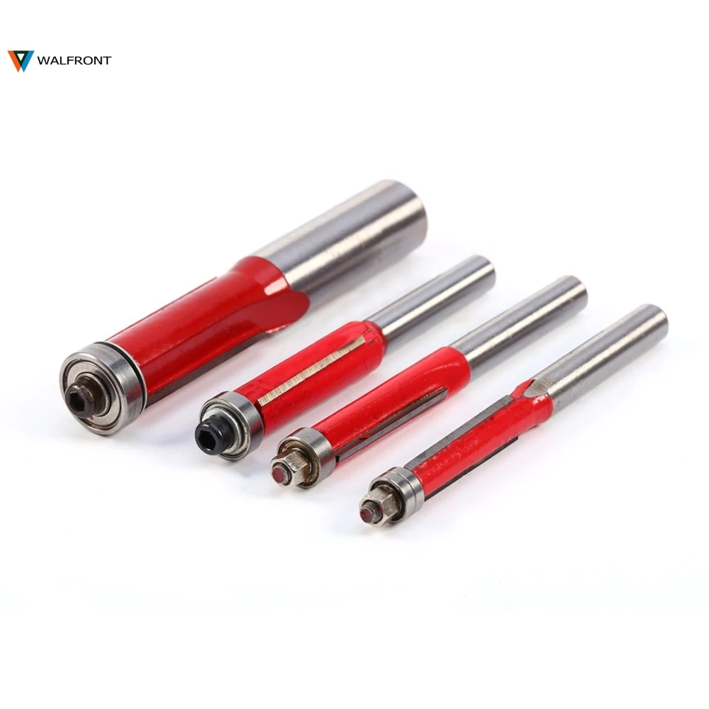 Durable 4 Pcs/set 1/4",5/16",3/8",1/2" Flush Trim Router Bit End Dual