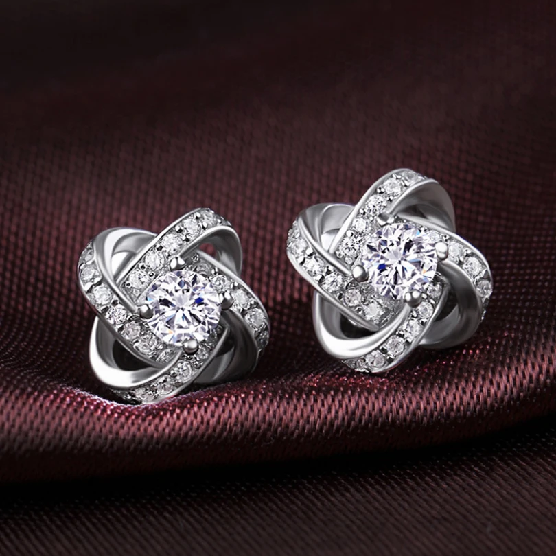 100 Real 925 Sterling Silver Earrings For Women Jewelry Cubic 100 Real 925 Sterling Silver Earrings For Women Jewelry Cubic Zirconia Luxury Bling Stud Earring Ce109 In From Accessories On