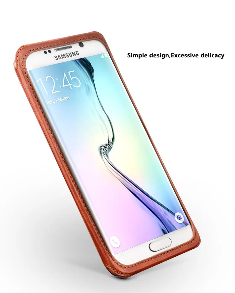 Уникальный дизайн QIALINO чехол для телефона из натуральной кожи для samsung Galaxy S6 edge дизайн с заклепками сзади защитный чехол для телефона 5,1 дюйма