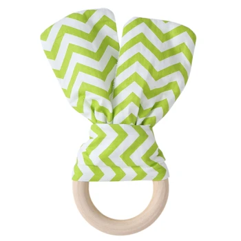 

Cute Wooden Natural Chewie Infant Baby Teething Ring Teether Bunny Sensory Toys