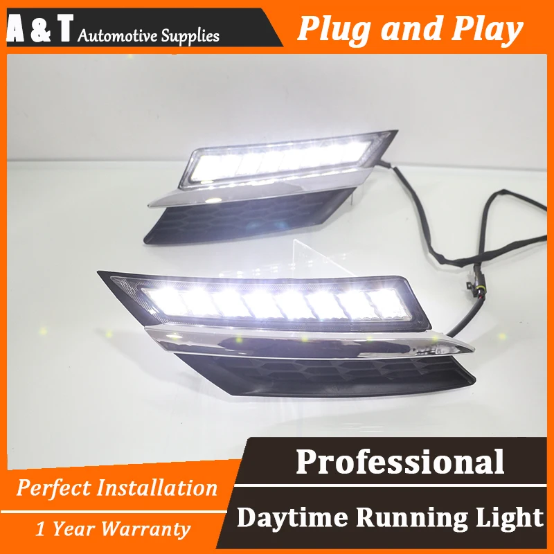 

A&T car styling For RAV4 LED DRL For  RAV4  High brightness guide LED DRL led fog lamps daytime running light