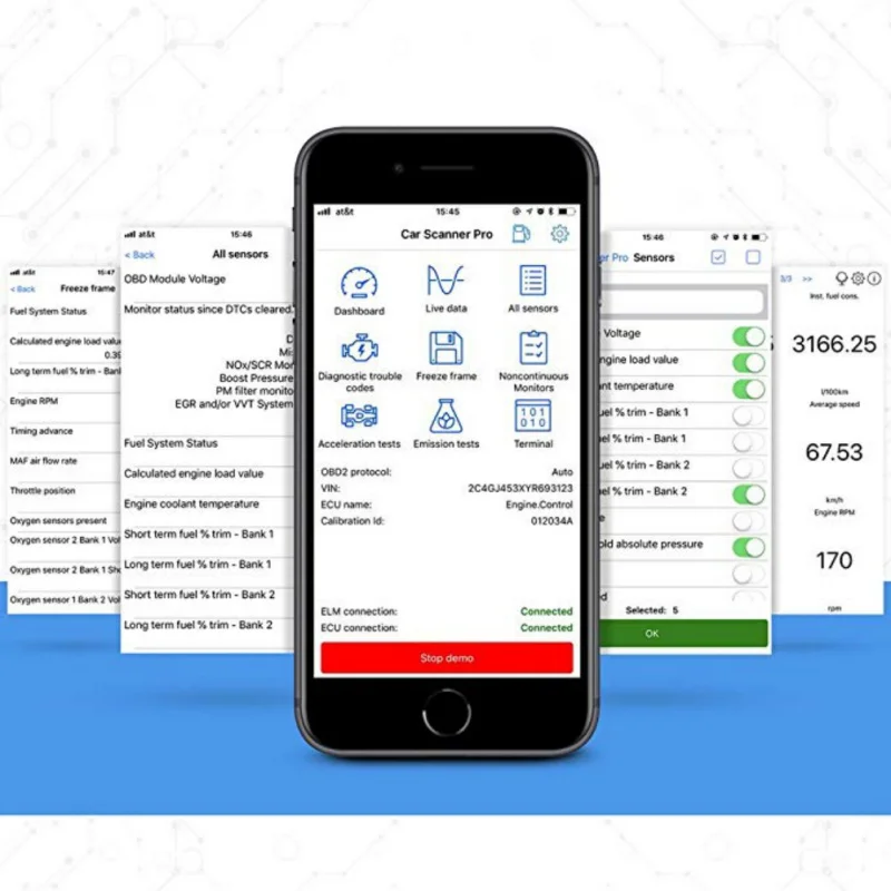 Новый код читателя ELM327 Wi-Fi Функция Мини Elm 327 V1.5 обсидиан проверка инструмент двигателя Свет super OBD диагностический