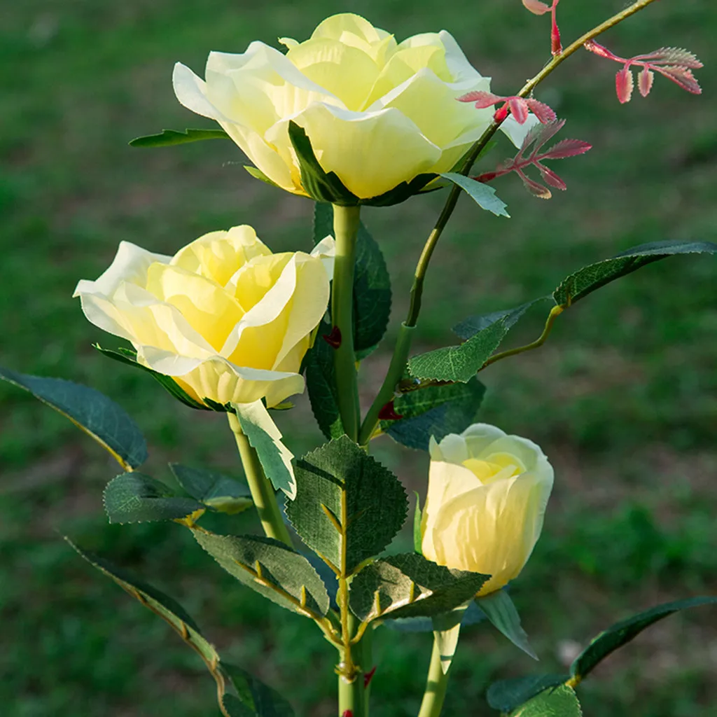 Солнечный садовый светильник розы, на солнечных батареях садовый цветочный светильник s, водонепроницаемый#30