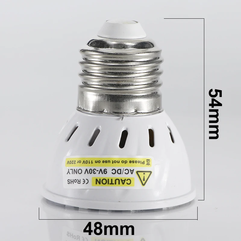 Joneaz 10X ampoule led e27 прожектор Ac Dc 12 24 вольт 3 Вт лампа SMD 3528 12v v точечная
