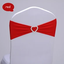 50 шт красный спандекс ленты для свадебных стульев с пряжки в форме сердца/Фиолетовый Синий Розовый золотой стул пояса спандекс чехол стул на день рождения