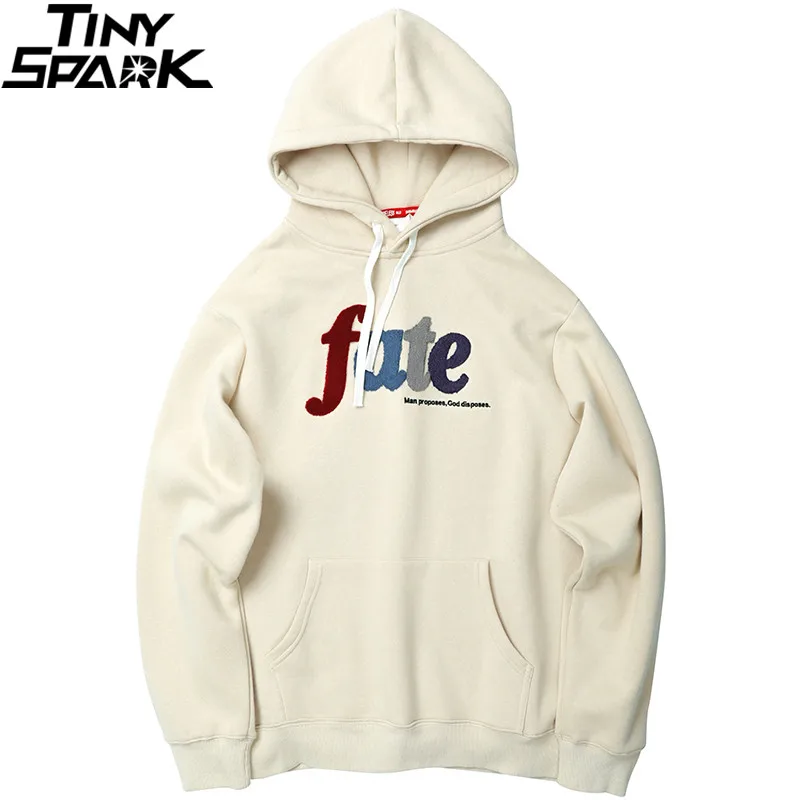 

Men Hip Hop Hoodie Sweatshirt Embroidery Letters Harajuku Hooded Pullover Streetwear Cotton Autumn 2019 Hoodie Loose Style White