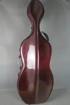

1pcs red color Pure carbon fiber cello case 4/4. strong and light weight