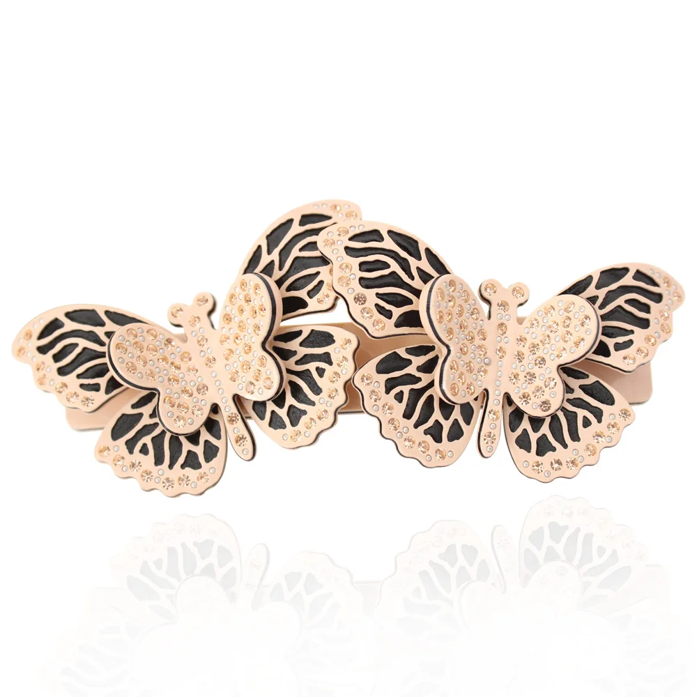 

2pcs Double Butterflies Hair Clip - Rhinestone Hair Barrette - Alexander Hair Accessory Jewelry - Hair Ornament for Women Tiara