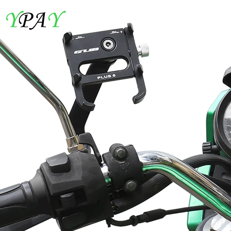 

Aluminum Motorcycle Rearview Phone Holder Adjustable Universal Bicycle Mobile Phone GPS Mount Handlebar Clip Stand For iPhone