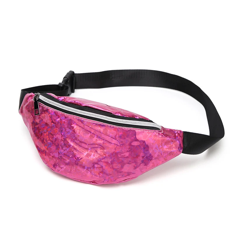 AHCLY роскошный блестящий женский чехол на пояс Водонепроницаемая поясная сумка прозрачные сумки на плечо Женская поясная сумка спортивная сумка клатч - Цвет: Rose red Waist Pack