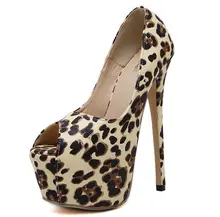 Size 4 9 Sexy Leopard font b Women b font Shoes Autumn Platform High Heels Shoes