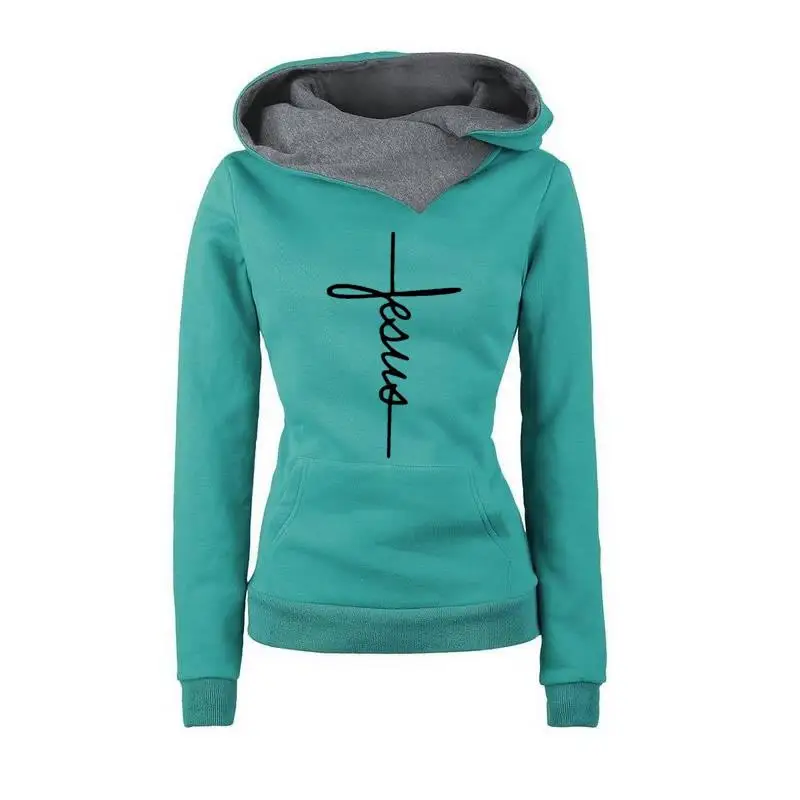 2018 جديد الأزياء الإيمان طباعة البلوز نساء هوديس قمم بلوزات فضفاضة الإناث القطن طباعة الشارع سميكة الحلو البلوفرات