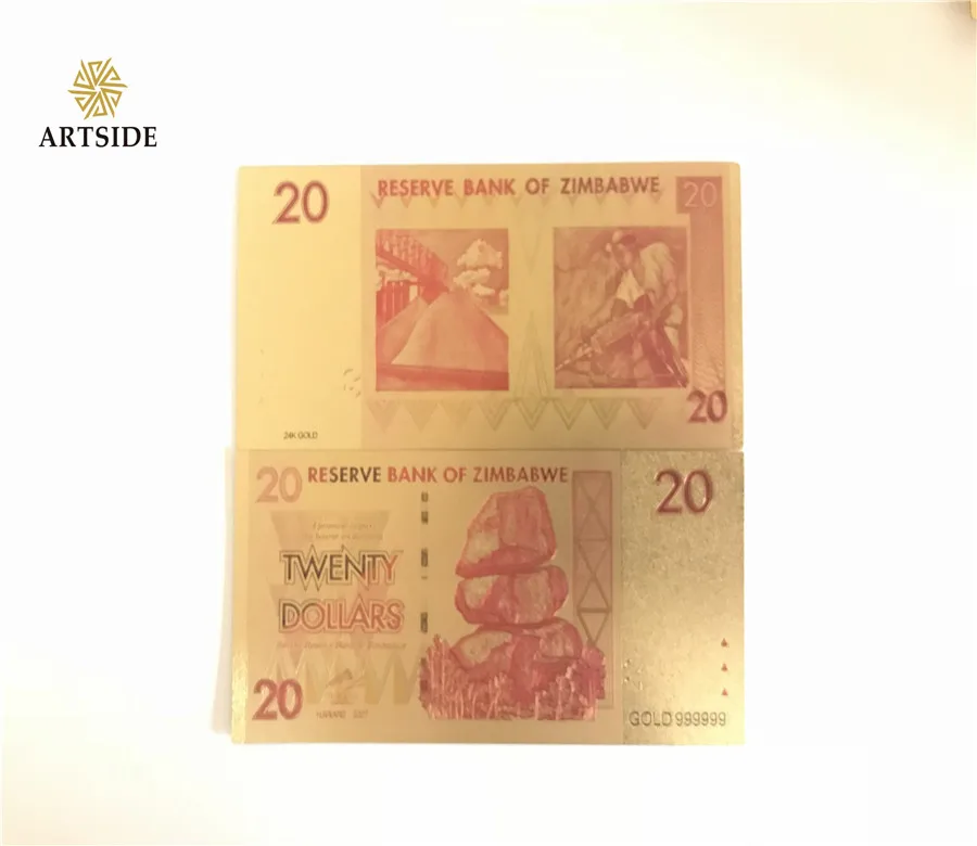 Значение коллекционные золотые банкноты красочные Зимбабве 500 долларов за подарочные сувениры