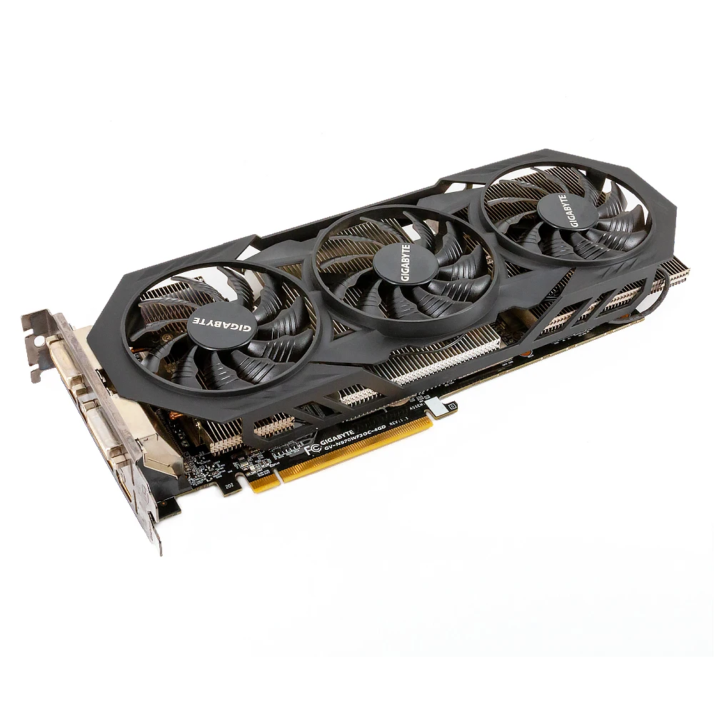 Gigabyte GV-N970WF3OC-4GD оригинальные видеокарты 256Bit GTX 970 4G GDDR5 видеокарта 2* DVI 1* HDMI 3* DP для Nvidia GeForce GTX970