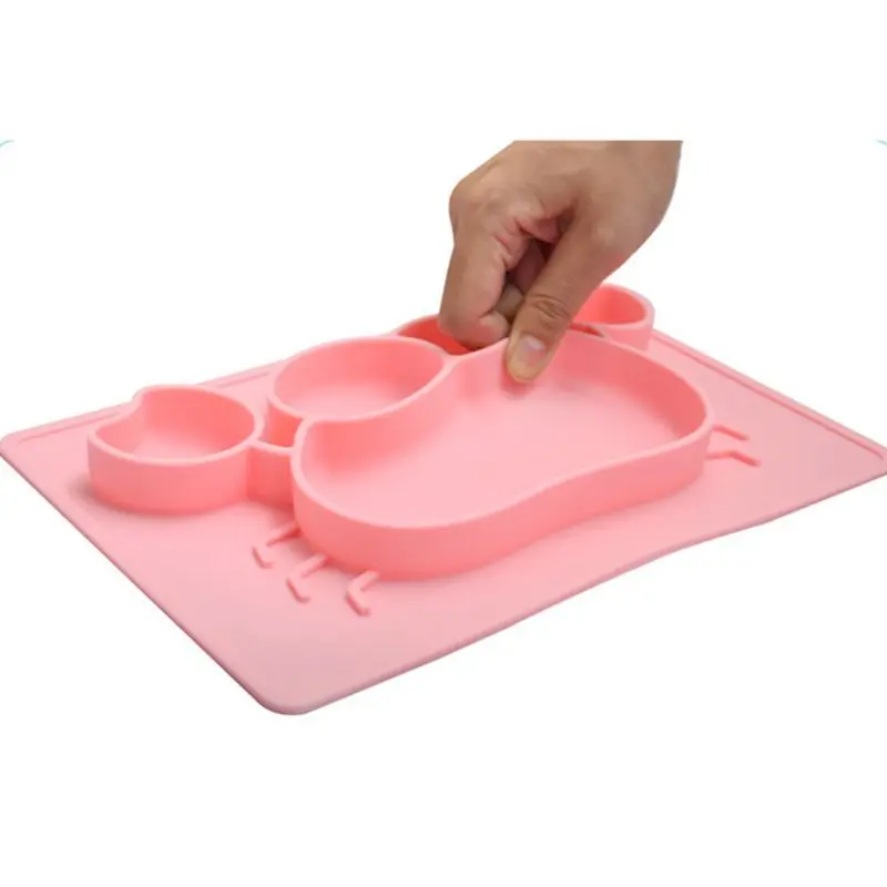 Мультфильм краб Противоскользящий силиконовый еда тарелка чаша для малышей Дети поднос для кормления без запаха легкая чистка бытовые