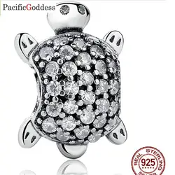 Pacificgoddess 925 пробы серебряный шарм браслет приспособленный DIY изделия Черепаха День Святого Валентина подарок только очарование