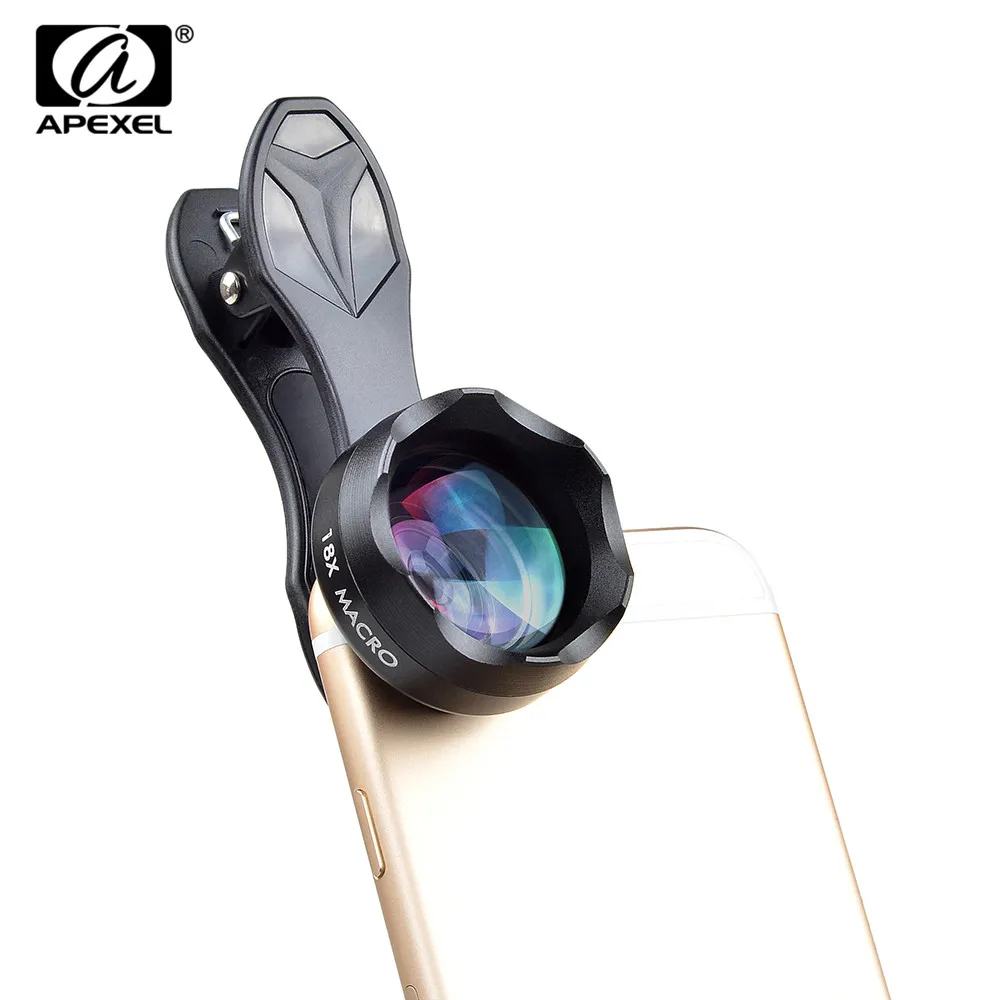 APEXEL 18X ماكرو عدسة المهنية سوبر ماكرو العدسات كاميرا الهاتف المحمول ل فون سامسونج Xiaomi مع العالمي كليب APEXEL 18X ماكرو عدسة المهنية سوبر ماكرو العدسات كاميرا الهاتف المحمول ل فون سامسونج Xiaomi مع العالمي كليب