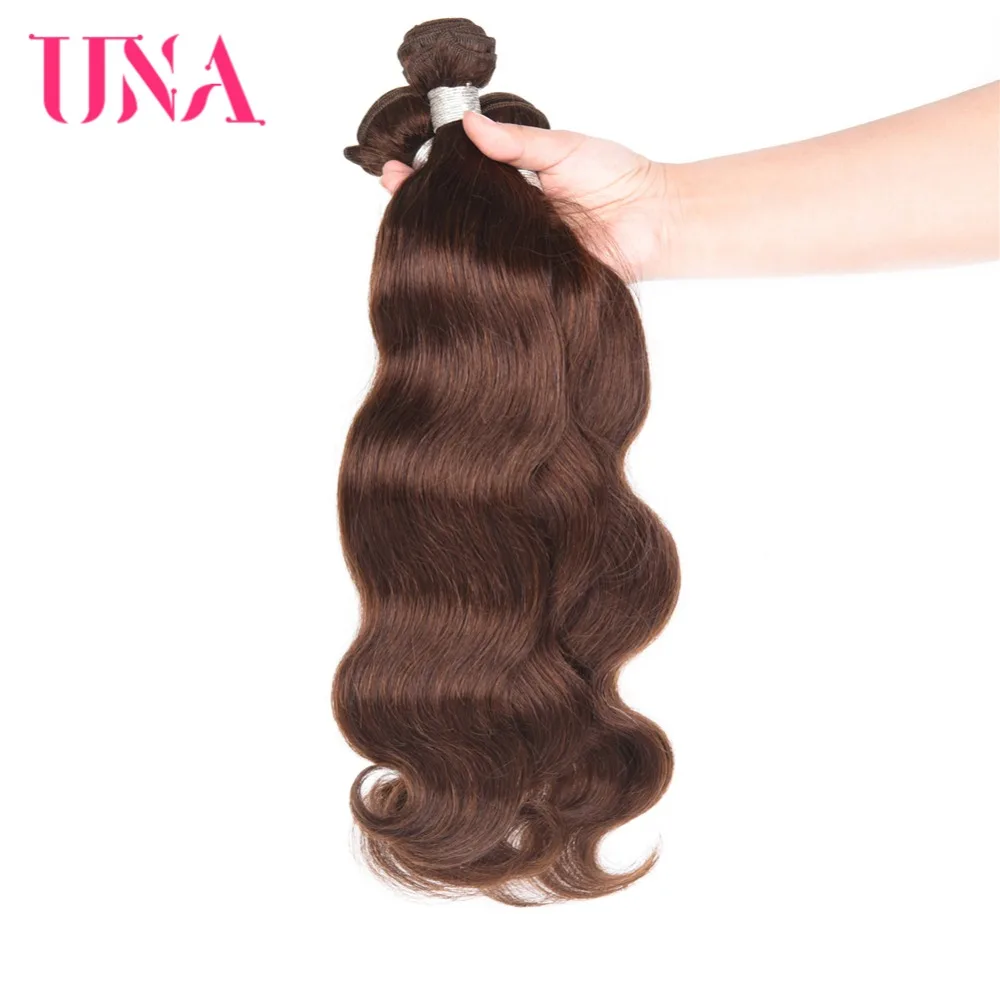  UNA Brazilian Hair Bundles 1 Piece #4 Brazilian Body Wave Remy Hair Weft Human Hair Weave Bundles 1