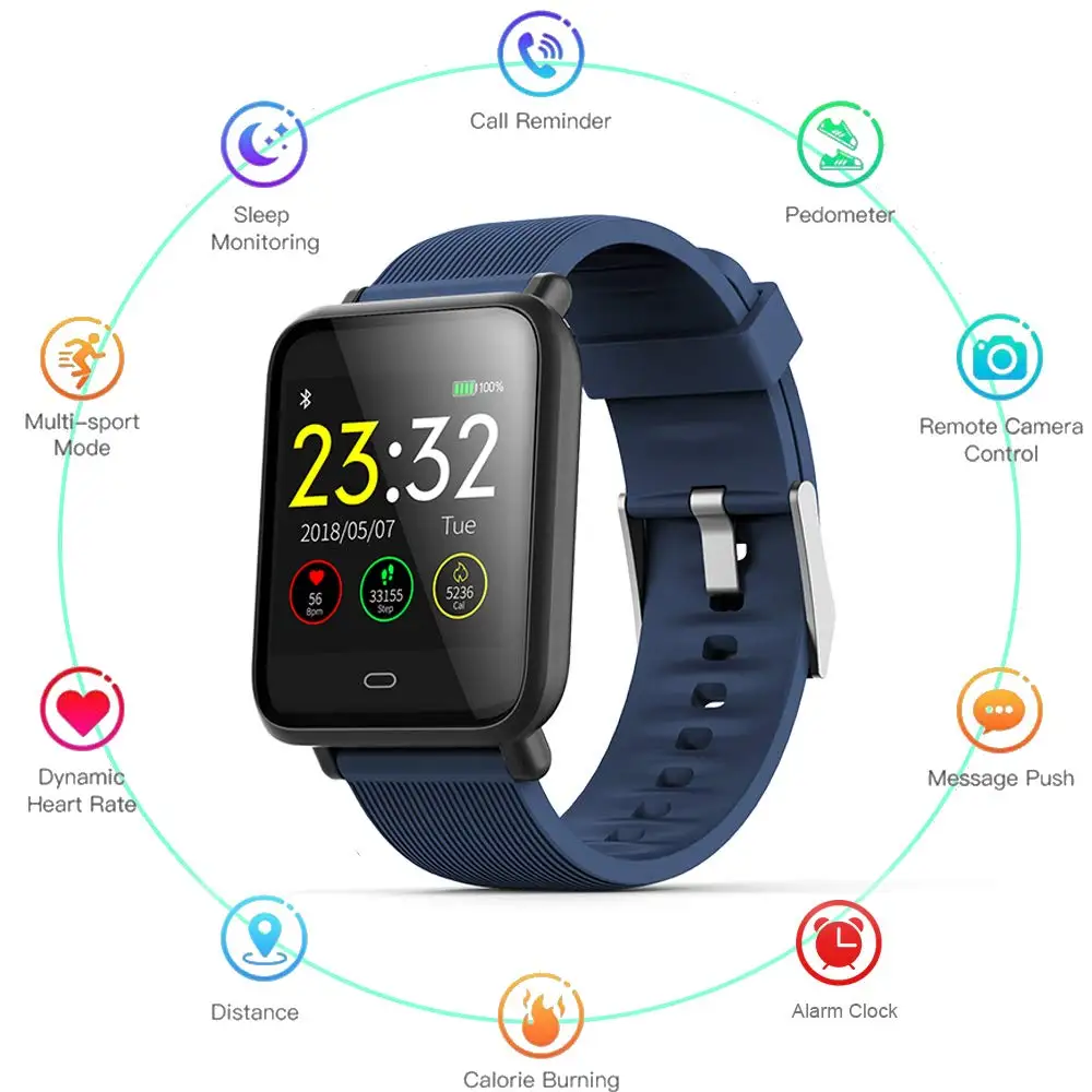 Умные часы q9 reloj inteligente relogio кровяное давление монитор сердечного ритма Спорт