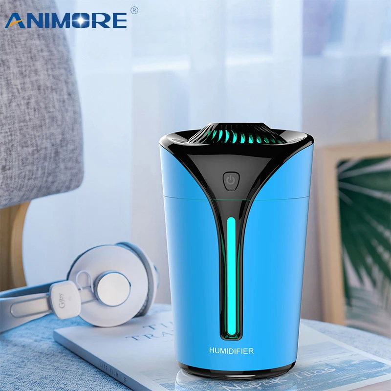 

ANIMORE USB Humidifier Essential Oil Diffuser Mute Coolair Car Home Humidificador Difusor Fan Home Appliances Air Humidifier