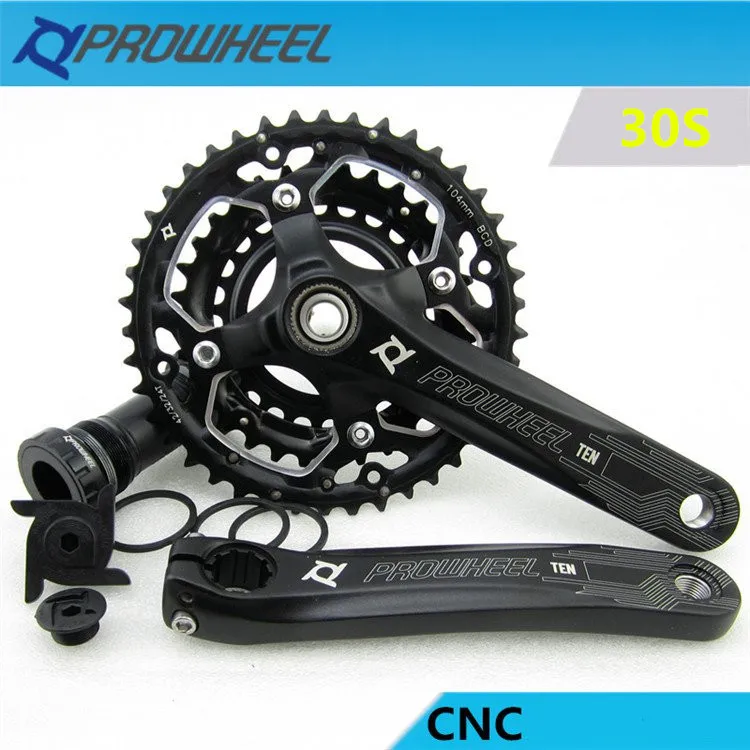 

PROWHEEL TEN-651-TT CNC mountain bike Crank Set 10/30 Speed Bicycle Bike Cycling 42-32-24T Chain Wheel & Crank & Axis & Crankset