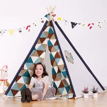 Five Poles Children Teepee Lace Cream Tent For Girls Kids Play Toy tents Cotton & Lace Tipi For 0-12 Baby Ins Hot