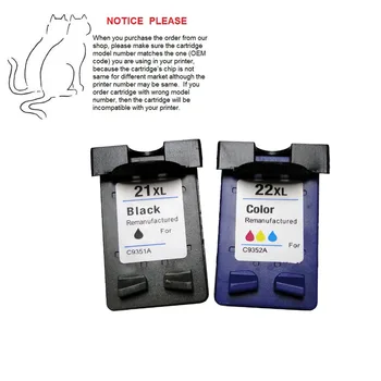 

YOTAT 1set Remanufactured ink cartridge for HP21 HP22 HP21XL HP22XL for HP Deskjet F380 F300 F2120 F2180 F2280 F2179 F4180 3910