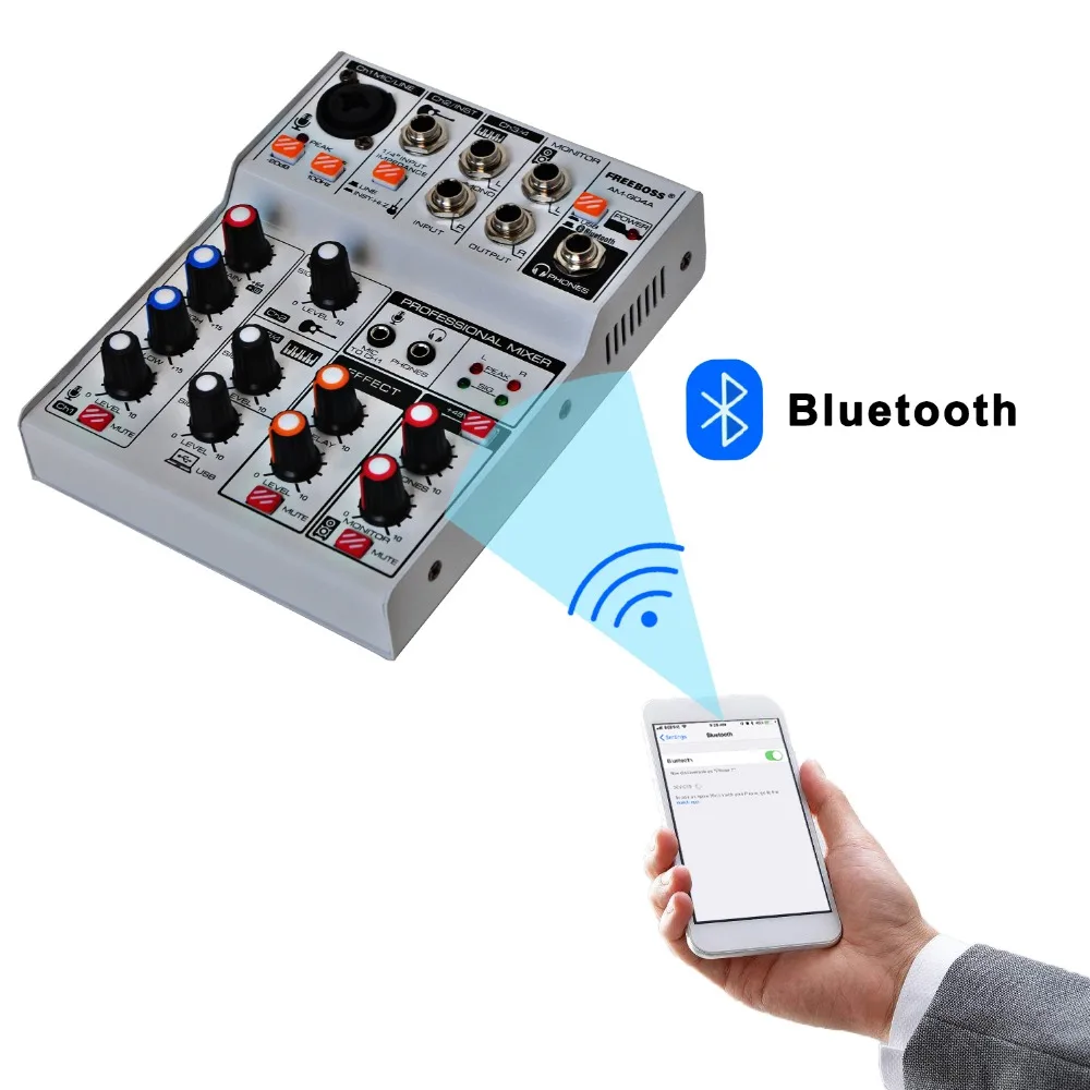 Freeboss телефон USB Bluetooth запись воспроизведение компьютера 4 канала микрофон линия