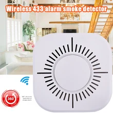 360 градусов Беспроводной дыма Высокочувствительный голосовой Предупреждение датчик дымовой сигнализации сад 433,0 МГц Детектор дымовой тревоги