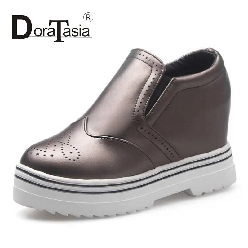 

DoraTasia Hidden Wedges Leisure Women Ankle Boots 3 Colors College Style Shoes Women Big Size 34-43 Solid Cozy Platform Boots