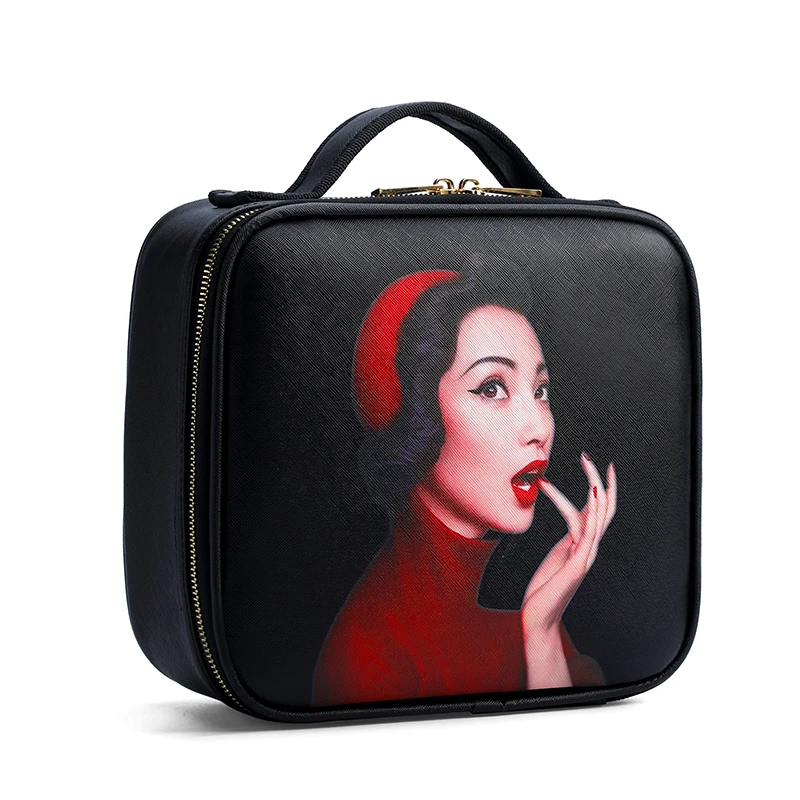 Goede 2019 Nieuwe Merk Make Up Doos Kunstenaar Professionele Beauty Cartoon Make Up Tas Tattoo Nail Multilayer Toolbox Opbergtas