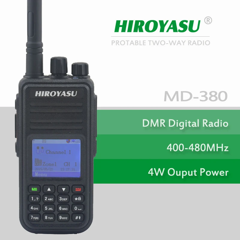 

DMR Walkie Talkie HIROYASU MD-380 UHF 400-480MHz DMR Digital Portable Two-Way Radio