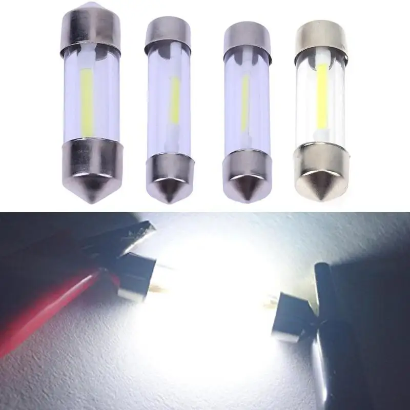 

10Pcs 31/36/39/41mm 12V Auto Glass Lens Festoon Dome Interior Reading Light-emitting Diode Lamp Accessories COB LED Car Light
