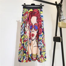 Летняя Милая юбка для женщин комическая юбка falda комикс размера плюс красная мультяшная юбка Сарафан Рождественская юбка для женщин vadim