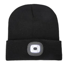 Новое поступление 4LED вязаная шапка Регулируемая перезаряжаемая Hands Free налобный фонарь для охоты кемпинга бега