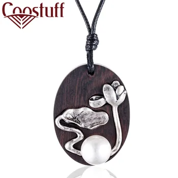 

Beautiful Hanmade Lotus sandalwood Women Jewelry Plant necklaces necklaces & pendants women collares mujer choker kolye bijoux