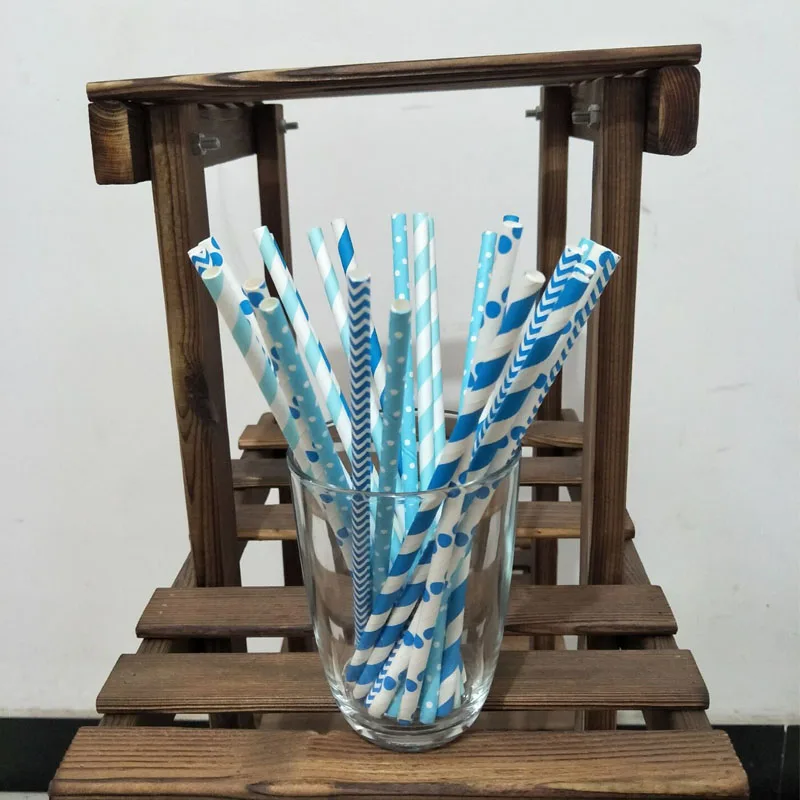 25 шт./лот Blue Stripe Dot звезда Смешанная на день рождения Свадебная вечеринка