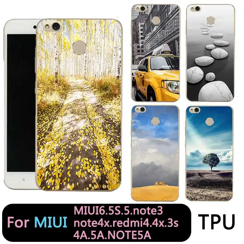 

QMSWEI Clear Phone Case For Mi 6 5 5s note3 Redmi note3 note4x 4x 3s 5a 4a note5a TPU Soft View Tree Sky Cloud Silicone Cover