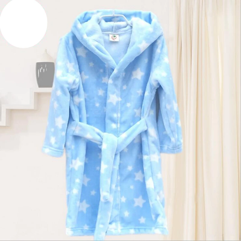 

Children's Bathrobes Kids Hooded Robe Baby Beach Bath Robe Kids Sleepwear Boy Girls Cartoon Bathrobe Teenager Flannel Bathrobes