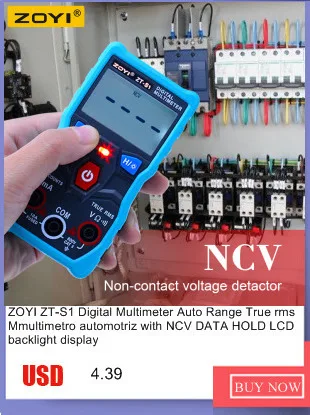 ZOYI ZT-S1 Автоматический цифровой мультиметр True-RMS Интеллектуальный NCV 4000 отсчетов AC/DC Напряжение Ток Ом инструмент для тестирования