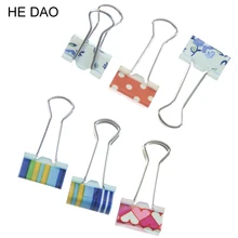 6 шт. маленький размер 38 мм печатные металлические скрепки для бумаги зажим для офиса школьные принадлежности цвет случайный