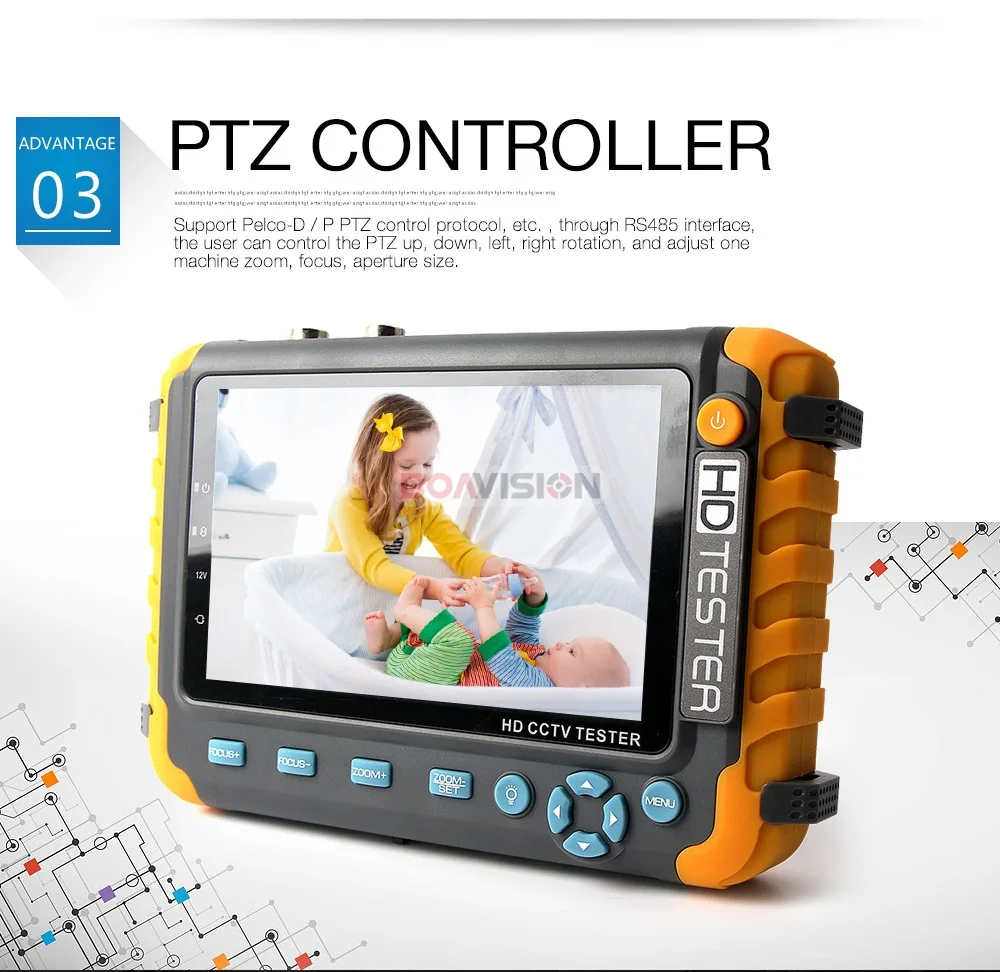 1080P 4 в 1 TVI AHD CVI аналоговая CCTV камера тестер 5 дюймов TFT LCD Встроенный аккумулятор тестер безопасности монитор Видео Аудио тест
