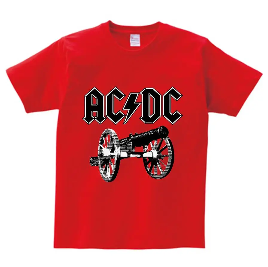 ACDC, Детская футболка детская ACDC футболка в стиле рок, Повседневная футболка с короткими рукавами для мальчиков и девочек, детские топы унисекс, одежда для малышей YUDIE - Цвет: red  childreT-shirt