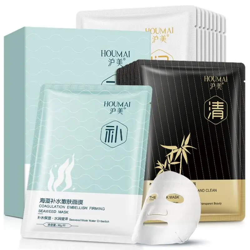 

Face Mask Oil-control Moisturizing Masks for the Face Skin Care Seaweed Snail Essence Bamboo Charcoal Black Mask