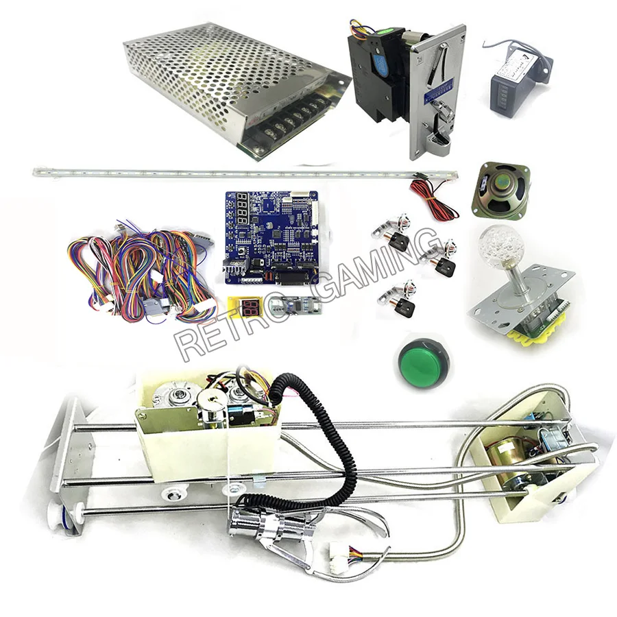 

New simple Toy crane machine kit Arcade diy crane main board game with motherboard display, stainless steel claw, power supply