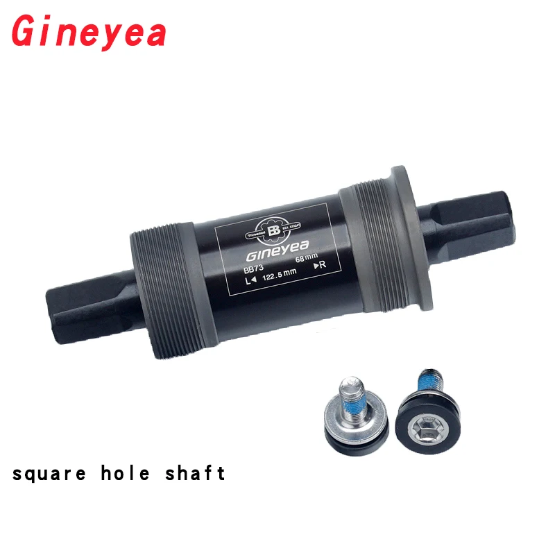 GINEYEA-MTB Bicycle Bottom Bracket, Square, Road Bike BB Sets, BB73, 68*103, 107, 110.5, 113, 116, 118, 120, 122.5, 124, 126