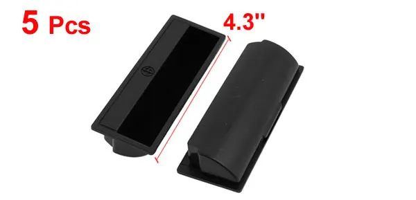 UXCELL 5 шт. черный пластик утопленный флеш Потяните дверь палец Вставить скользящие ручки прямоугольной формы 11x4x2 см для шкафа, ящика