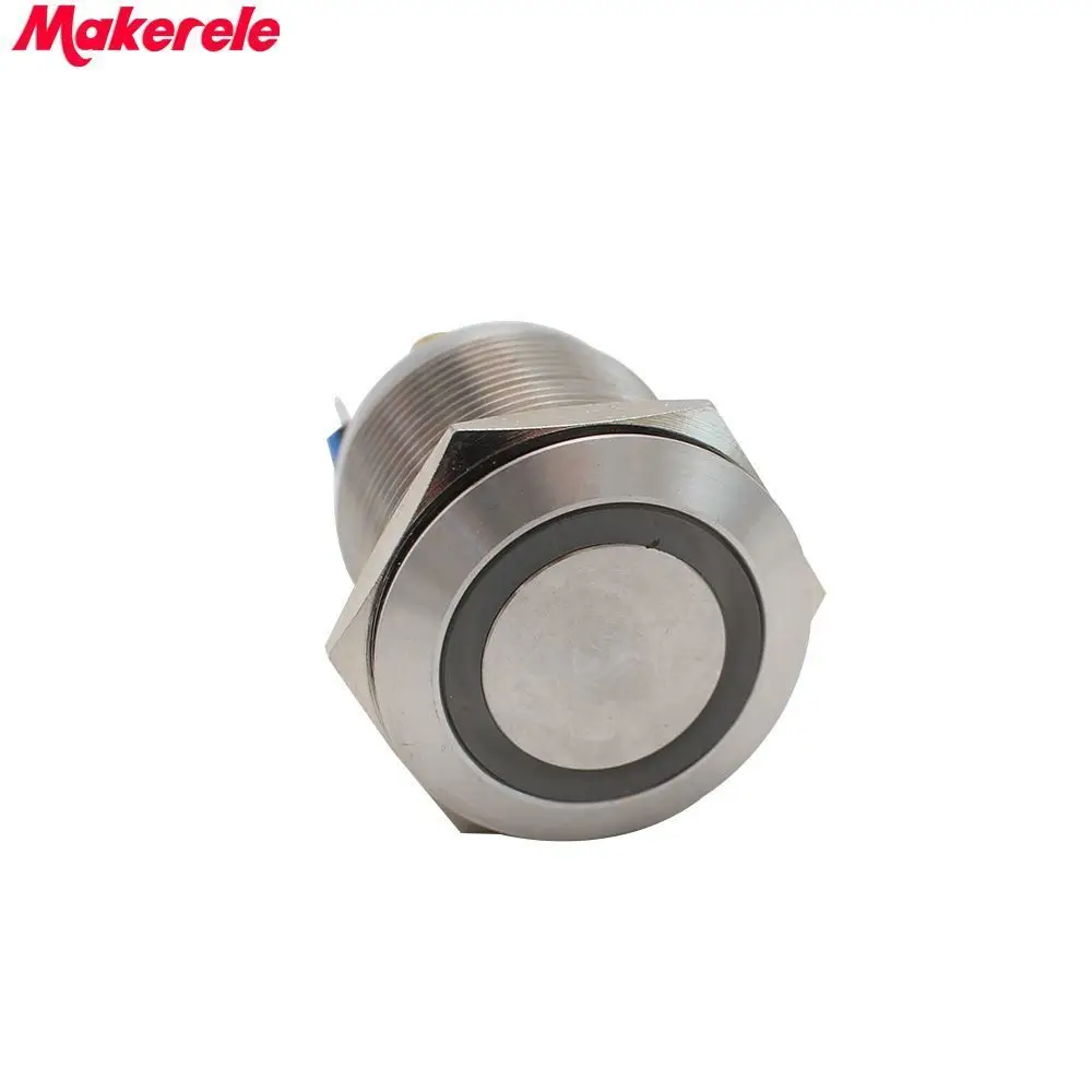 

22mm AC220V Green LED Latching Stainless Steel Push Button Switch 1NO 1NC IP67 Makerele