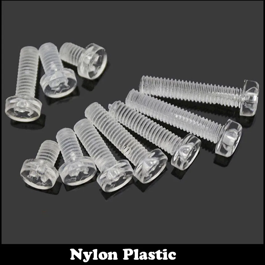 

40pcs M6 M6*8 Clear PMMA Plascit Bolt Nylong Plastic Cross Recessed Round Pan Head Transparent Acrylic Screw