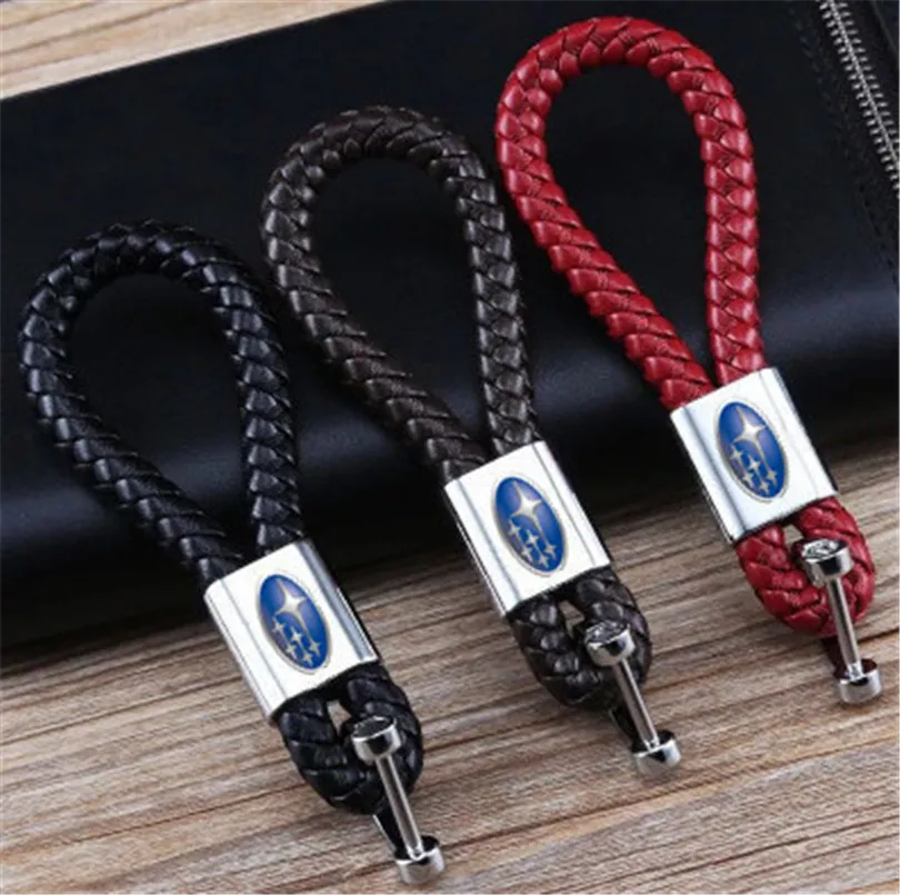 

Car Keychain Key Ring For Subaru STI WRX Forester XV Legacy Impreza BRZ Tribeca Keyring Hand Woven Horseshoe Buckle Key Holder